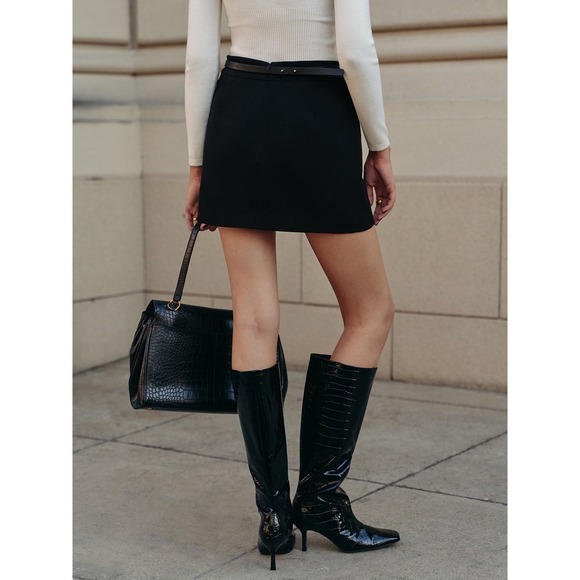 Commense Melt Belted Mini Skirt Black size XS - Picture 6 of 10